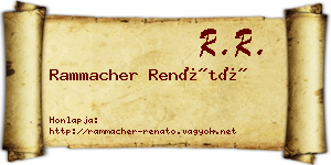 Rammacher Renátó névjegykártya
