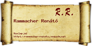 Rammacher Renátó névjegykártya